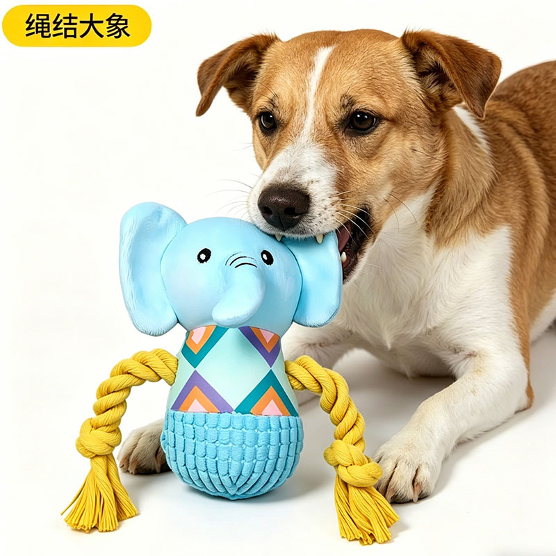 Kids Toys Elephant - 柔らかい象の形のぬいぐるみペット用おもちゃ、噛みつきにくいぬいぐるみ、子犬用インタラクティブプレイ玩具、屋内、屋外、旅行、家庭用