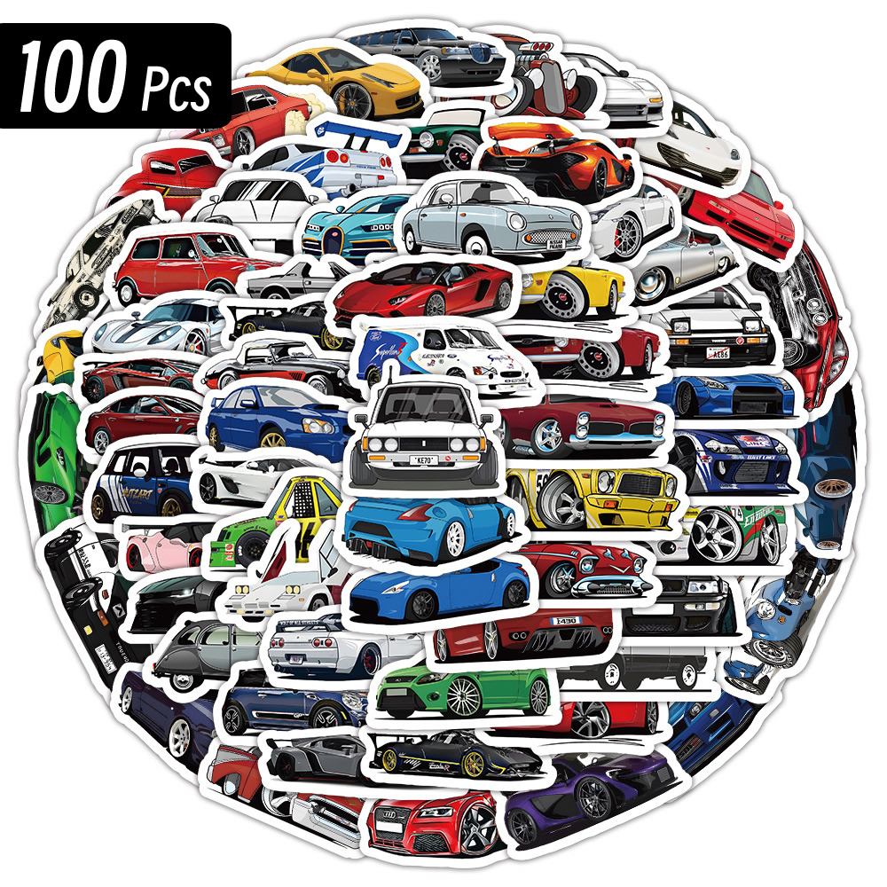 Kids Toys 10 Year Old - 10/50/100 個レトロフィットレーシングカー落書きステッカーラップトップギター荷物バイクスケートボード防水ステッカーデカール子供のおもちゃ