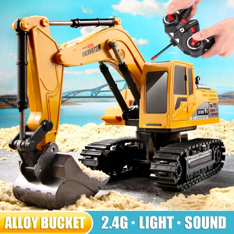 Kids Toys Channel - RC掘削機 2.4Ghz 6チャンネル 1/24 RCエンジニアリングカー 合金とプラスチック製