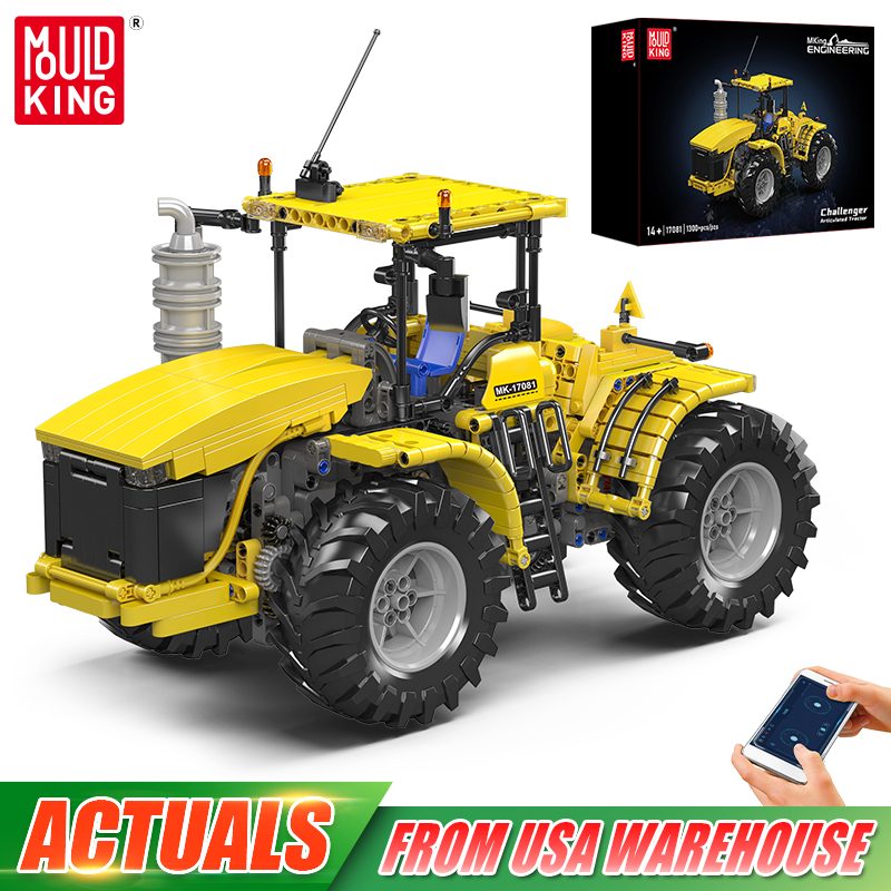 Kids Toys Lego - モールドキング 17081/17082 テクニカルカーおもちゃ RCチャレンジャー関節式トラクター 組み立てブロック エンジニアリングトラック