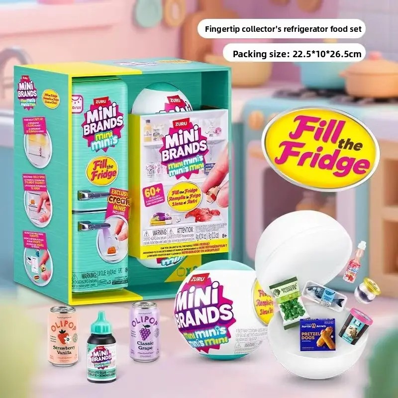 Kids Toys Brands - ミニブランド フィル・ザ・フリッジ ブラインドボックス ミニチュア食品コレクタブルおもちゃ ミニ冷蔵庫プレイセット 子供の誕生日プレゼント