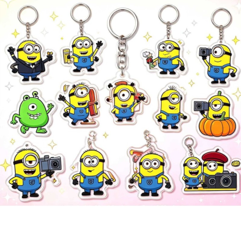 Kids Toys Deals - ミニオンズ怪盗グルーの月泥棒アクリルキーホルダー両面デスクトップ飾りかわいいフィギュアキーチェーン子供の誕生日プレゼント卸売