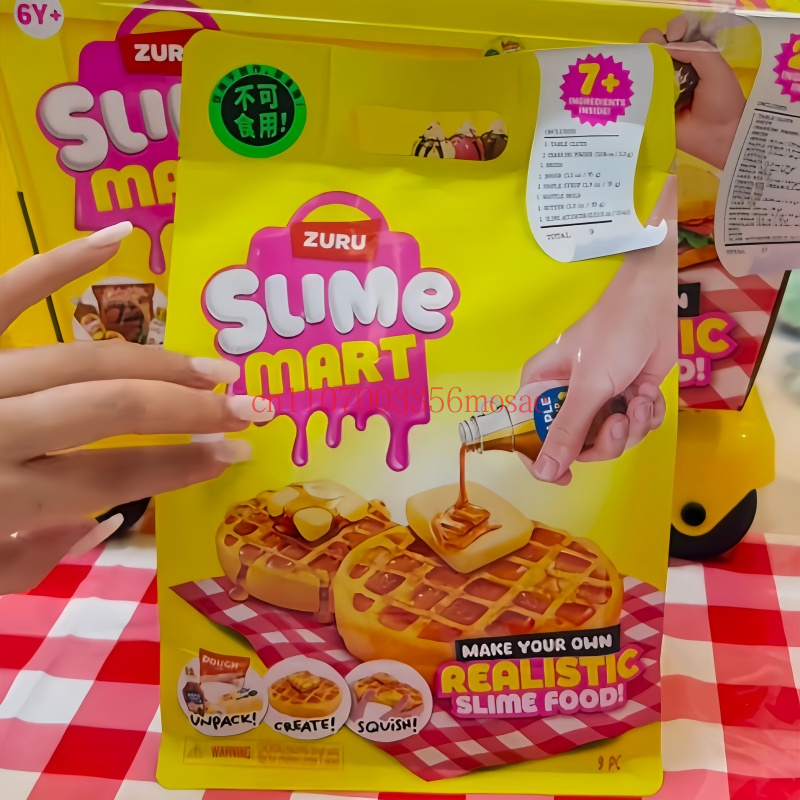 Kids Toys Kitchen - ZURU スライムマート ブラインドボックス ハンバーガー ピザシリーズ DIYリアルスライムフード