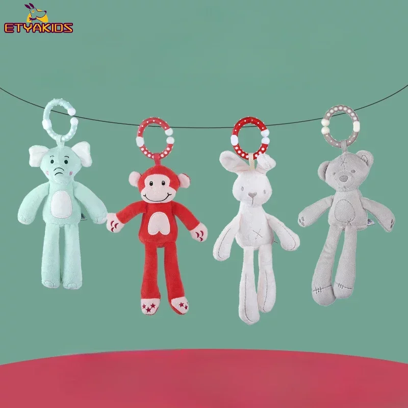 Kids Toys Elephant - 新しい赤ちゃんガラガラモビール幼児幼児のおもちゃベビーカーベッドぶら下げウサギ象ベビーベッドぶら下げベルぬいぐるみ 0-12 ヶ月