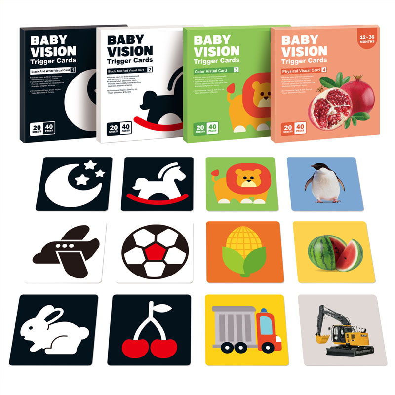 Educational Flash Card - 早期教育おもちゃ赤ちゃんモンテッソーリ黒白フラッシュカードハイコントラスト視覚刺激カード赤ちゃんモンテッソーリおもちゃ