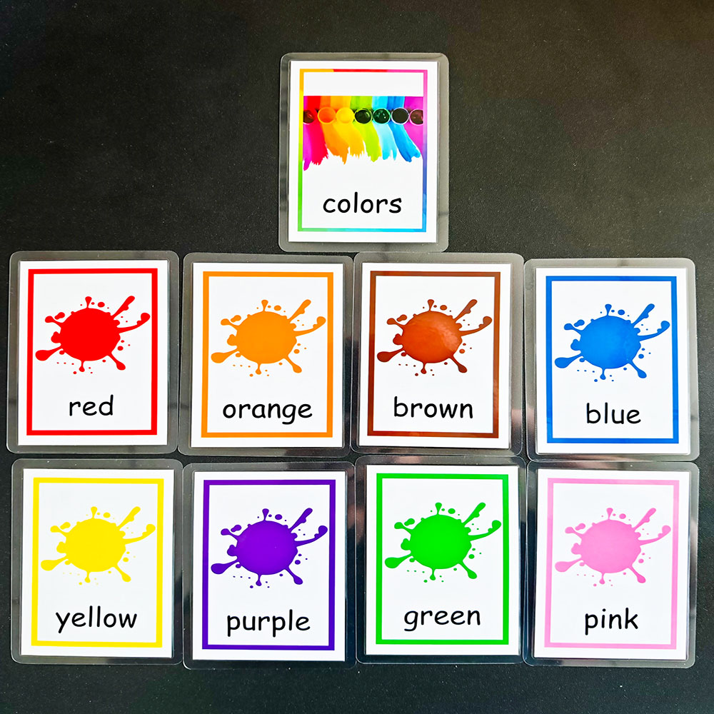 Educational Flash Card - モンテッソーリ赤ちゃん学習カード色認知漫画英語フラッシュカード子供のための面白い記憶運動ゲーム