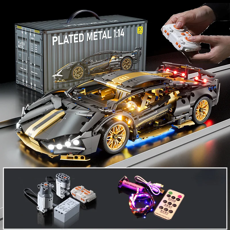Kids Toys Lego - テクニカルレーシングスポーツカーモデルビルディングブロックテクニック大人 1:14 DIY スーパーカーレンガパズルおもちゃ子供大人ギフト (1280+顆粒)