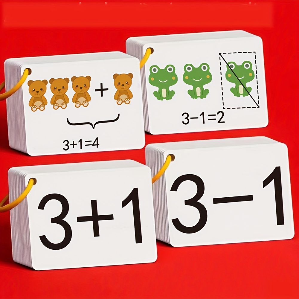 Educational Flash Card - 足し算と引き算の問題が記載されたカード132枚、幼児の算数スキルの発達を助けるための完全セットです。 | 足し算、引き算、掛け算、割り算の暗算カード。子供の数学的思考と集中力を訓練し、学習を支援します。学校用品、ホリデーギフト、教室での活動、算数練習、教育用フラッシュカード、インタラクティブ学習、数を数えるためのフラッシュカードに適しています。