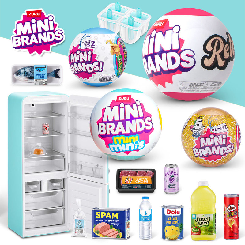 Kids Toys Brands - ZURU MINI BRANDS リアルなミニチュア冷蔵庫フードセットおもちゃボールブラインドボックスハウスプレイ子供用おもちゃドールハウスデコレーションコレクター向け