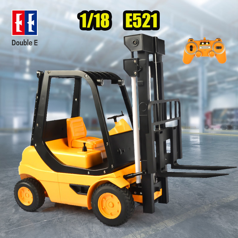 Kids Toys 10 Year Old - ダブルe521大型rcフォークリフト,リモートコントロールカー,建設車両,電気玩具モデル,男の子と子供のための貨物玩具,1:8