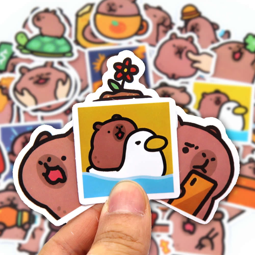Kids Toys 10 Year Old - 10/50/100 個カピバラステッカー漫画かわいいデカールおもちゃ文具ギター電話自転車ラップトップ荷物車落書き子供ステッカー