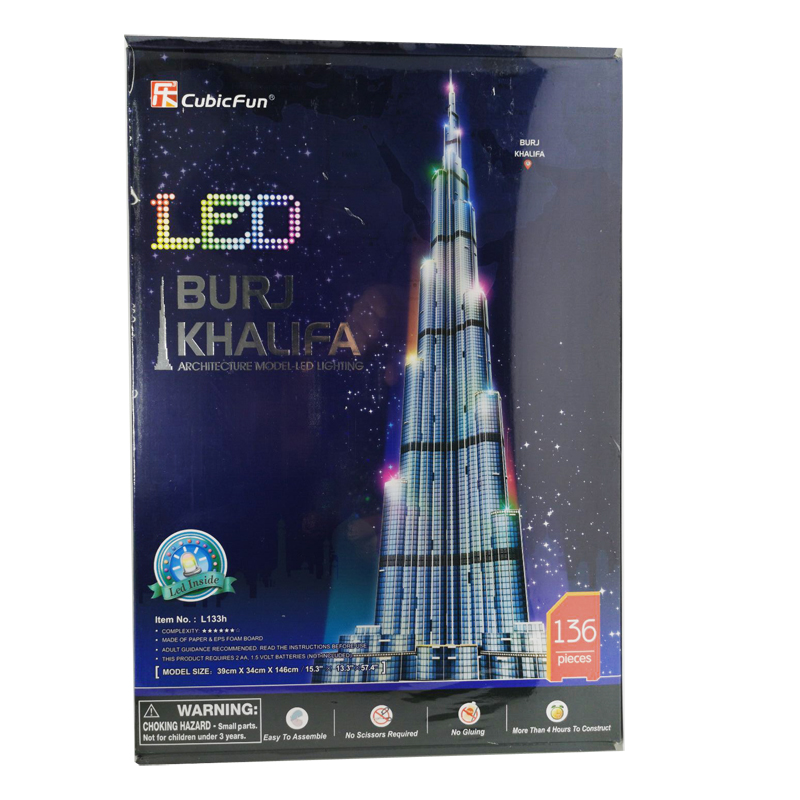 Kids Toys Dubai - 子供のためのブリジュハリファ塔の3Dパズル,創造的な紙のモデル,教育玩具,子供へのDIYギフト,ドバイ,特別オファー,t66,1.5m