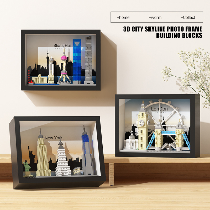 Kids Toys Dubai - マイクロ世界有名な建築ニューヨークペアロンドンスカイラインビルディングブロック市ドバイフォトフレーム DIY 壁装飾子供のおもちゃ