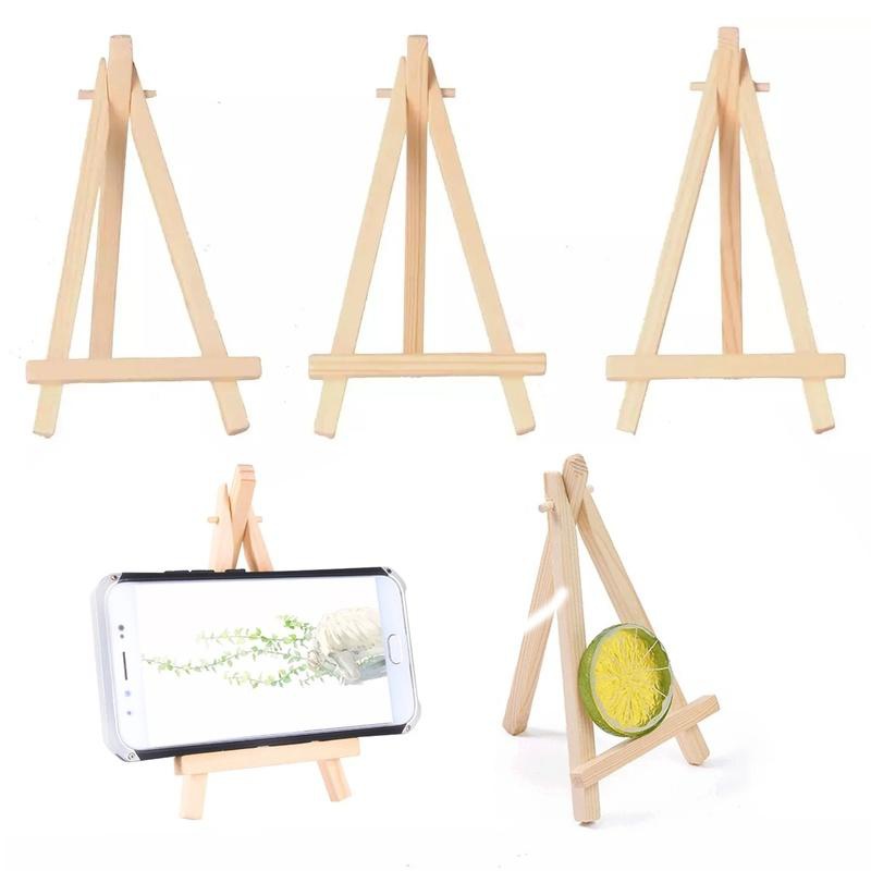 Kids Art Easel - 10 個木製ミニイーゼルフレーム三角形結婚式のテーブルカードスタンドディスプレイホルダー子供絵画クラフトアーティスト用品