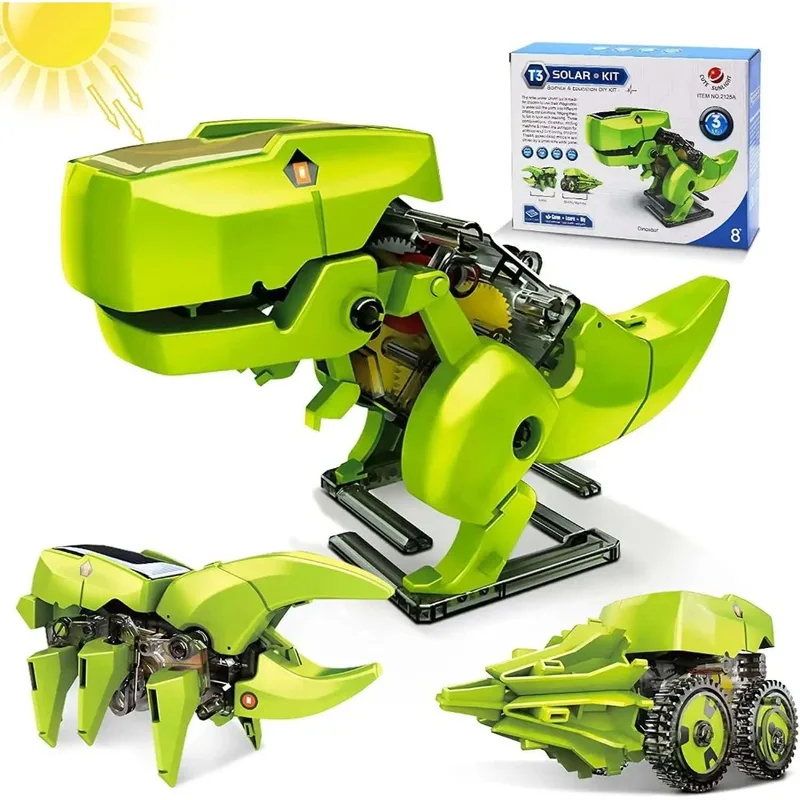 Kids Toys 10 Year Old - 3-in-1ソーラーロボットキット、恐竜おもちゃ、子供向けSTEMプロジェクト、8歳、9歳、10歳、11歳、12歳の男の子と女の子向けの組み立てゲームロボット