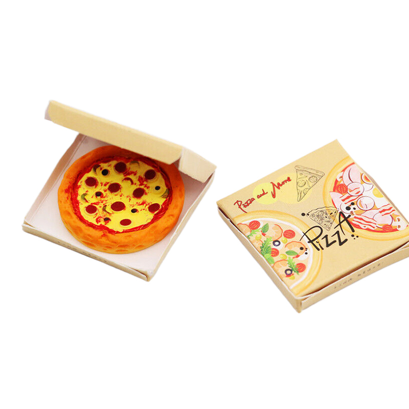 Kids Toys House - 1 セット 1:12 ミニチュアピザ梱包箱付きモデルキッチン食品装飾おもちゃドールハウスアクセサリー子供のおもちゃ