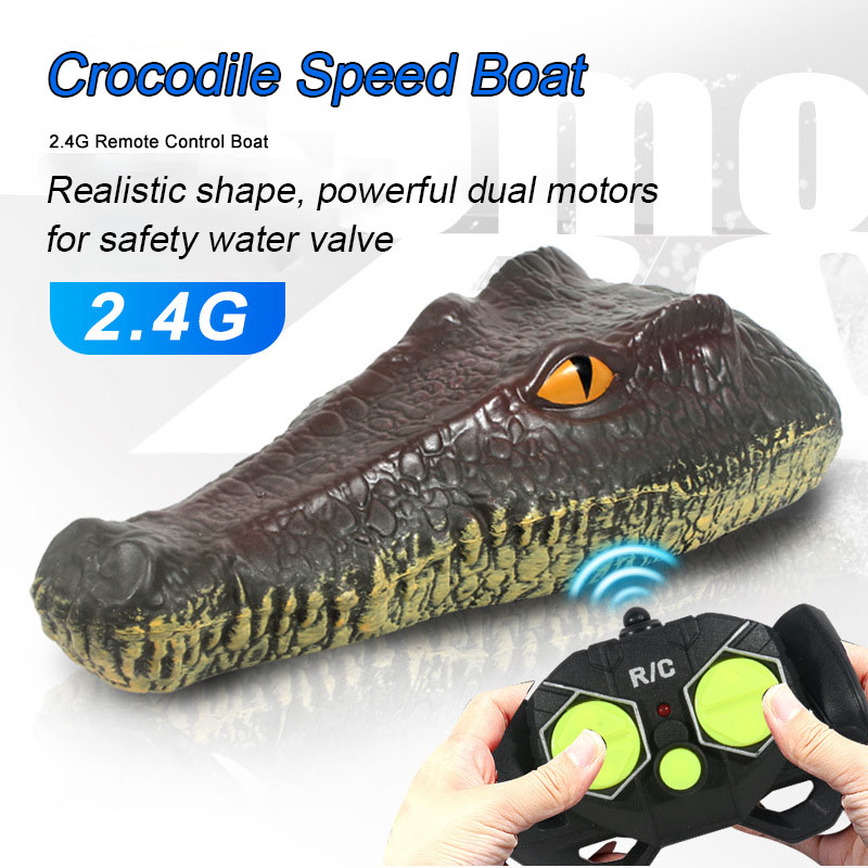 Kids Toys Under $10 - リアルなワニとパイソンのRCボート - 2.4GHz防水リモコン動物船、子供と大人のための高速プールおもちゃギフト