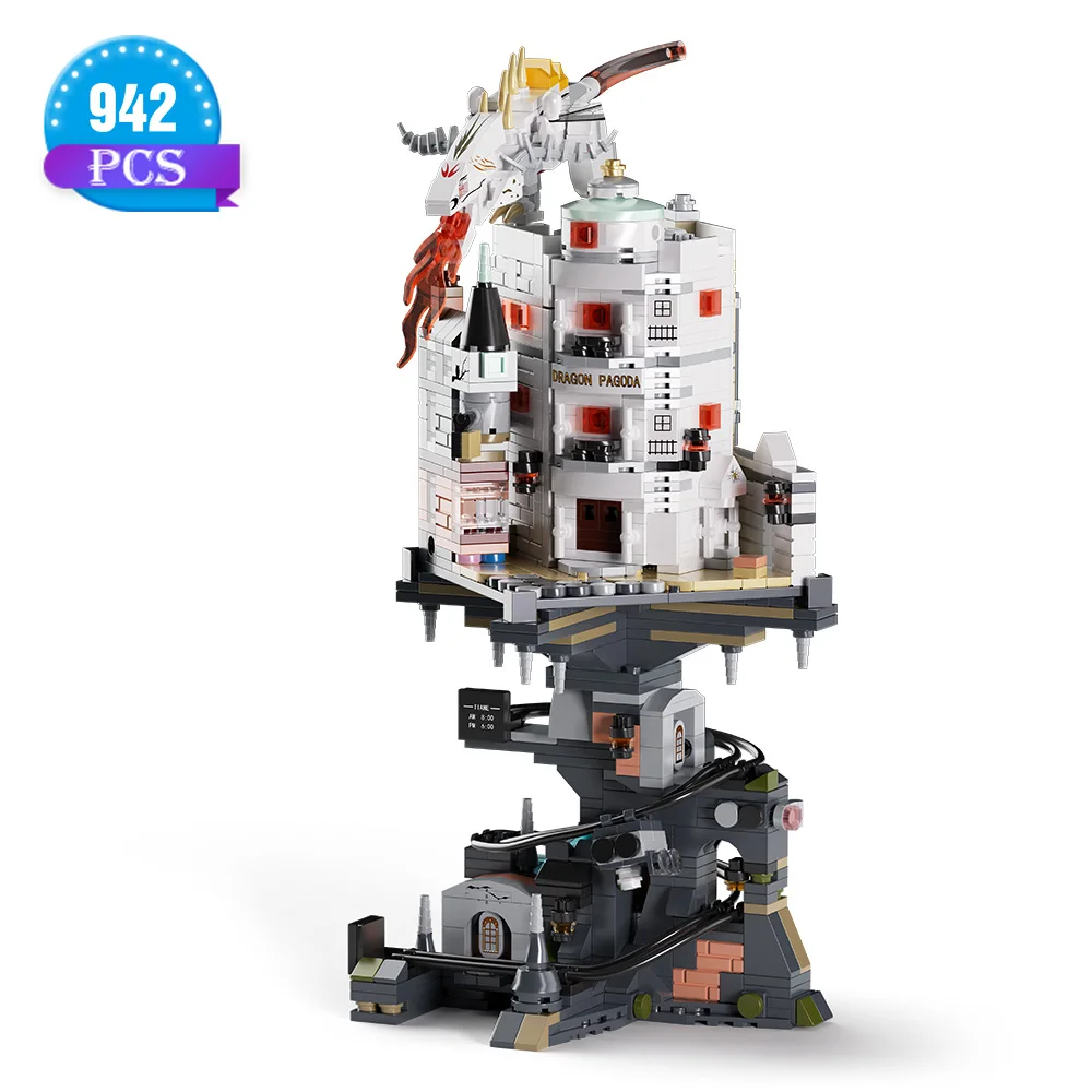 Sandbox Play Set - ビルディングブロック,魔法の世界のドラゴンモック,ビルディングブロック,子供のおもちゃ,子供,大人の誕生日プレゼント,1000個