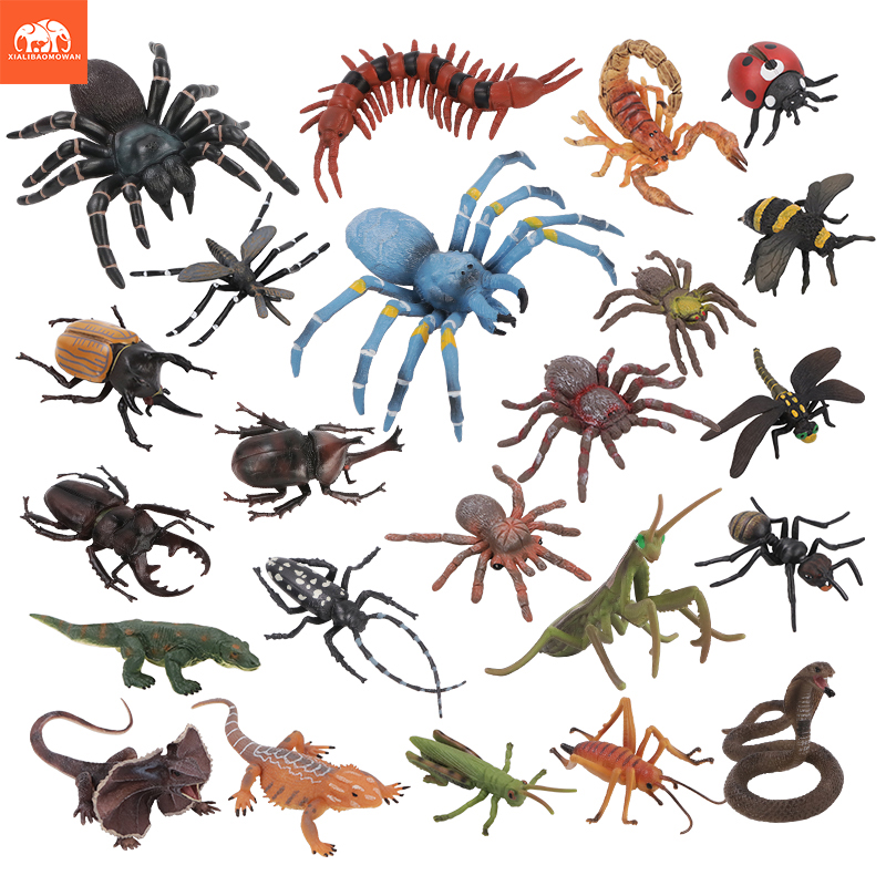 Kids Toys Brands - 教育用シミュレーション昆虫＆野生動物アクションフィギュアセット - クモ、蝶、カタツムリ - 子供向け認知学習玩具ギフト