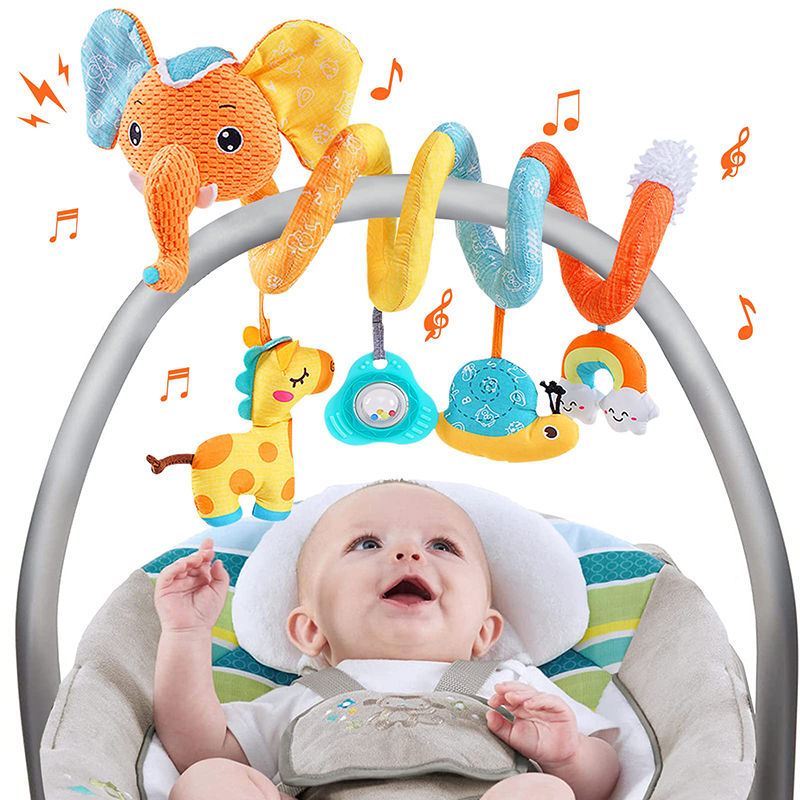 Kids Toys Elephant - カーシートおもちゃ幼児カラー象ベビーカーストレッチスパイラルアクティビティベビーハンギングおもちゃベビーベッドモバイル新生児感覚おもちゃギフト
