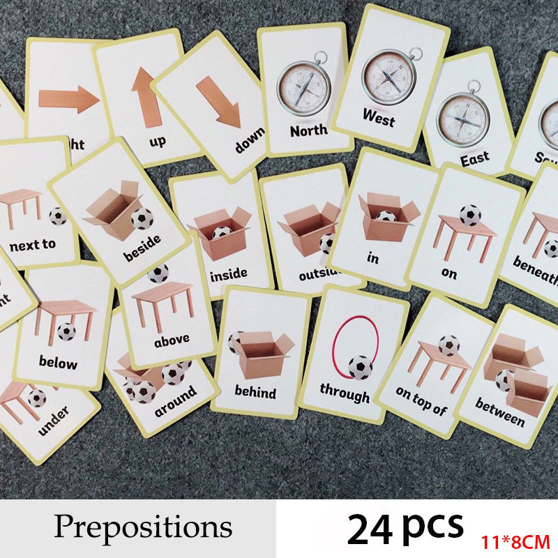 Educational Flash Card - 前置詞とジェスチャーシリーズ英単語フラッシュカード子供学習カード早期教育玩具