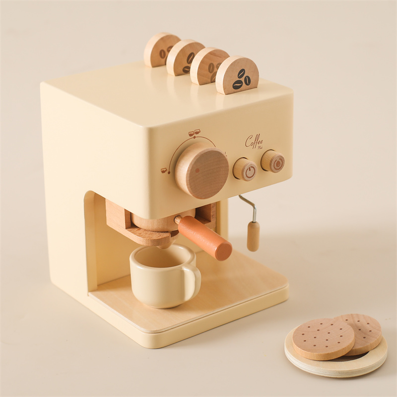 Kids Toys Kitchen - 子供木製モンテッソーリおもちゃセット子供コーヒーマシンキッチンおもちゃ子供コスプレままごと知育玩具ブロックベビーギフト