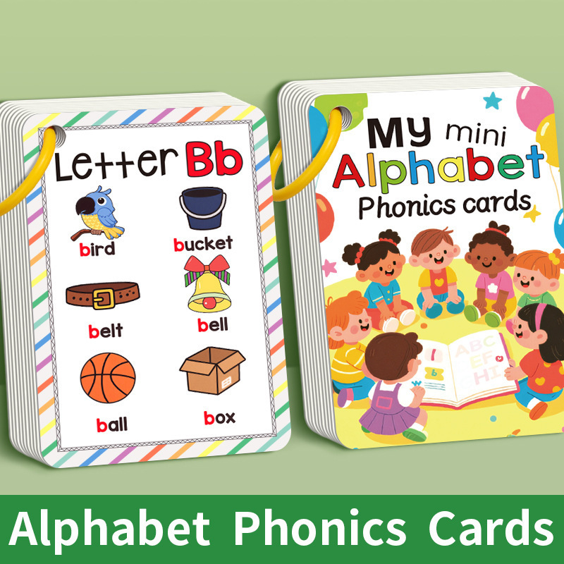 Educational Flash Card - 27 ピース/セット学習カード漫画英語アルファベットフォニックスカード学習記憶フラッシュカード果物動物ポータブルミニカードセット