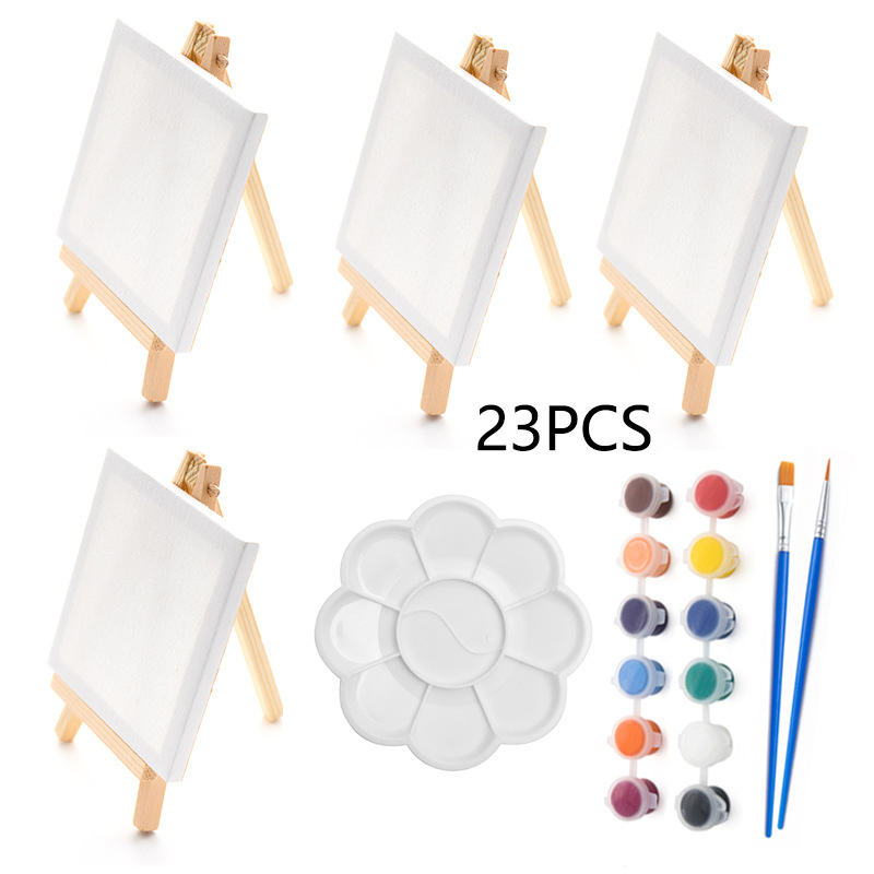 23 個ミニイーゼル描画ボードセット木製三脚アクリル油絵キッ - Kids Art Easel のレビューと価格
