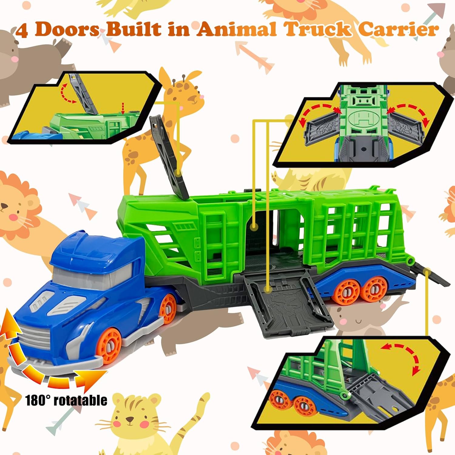 恐竜動物輸送車両おもちゃセットには、輸送車両1台、恐竜または - Sandbox Play Set のレビューと価格