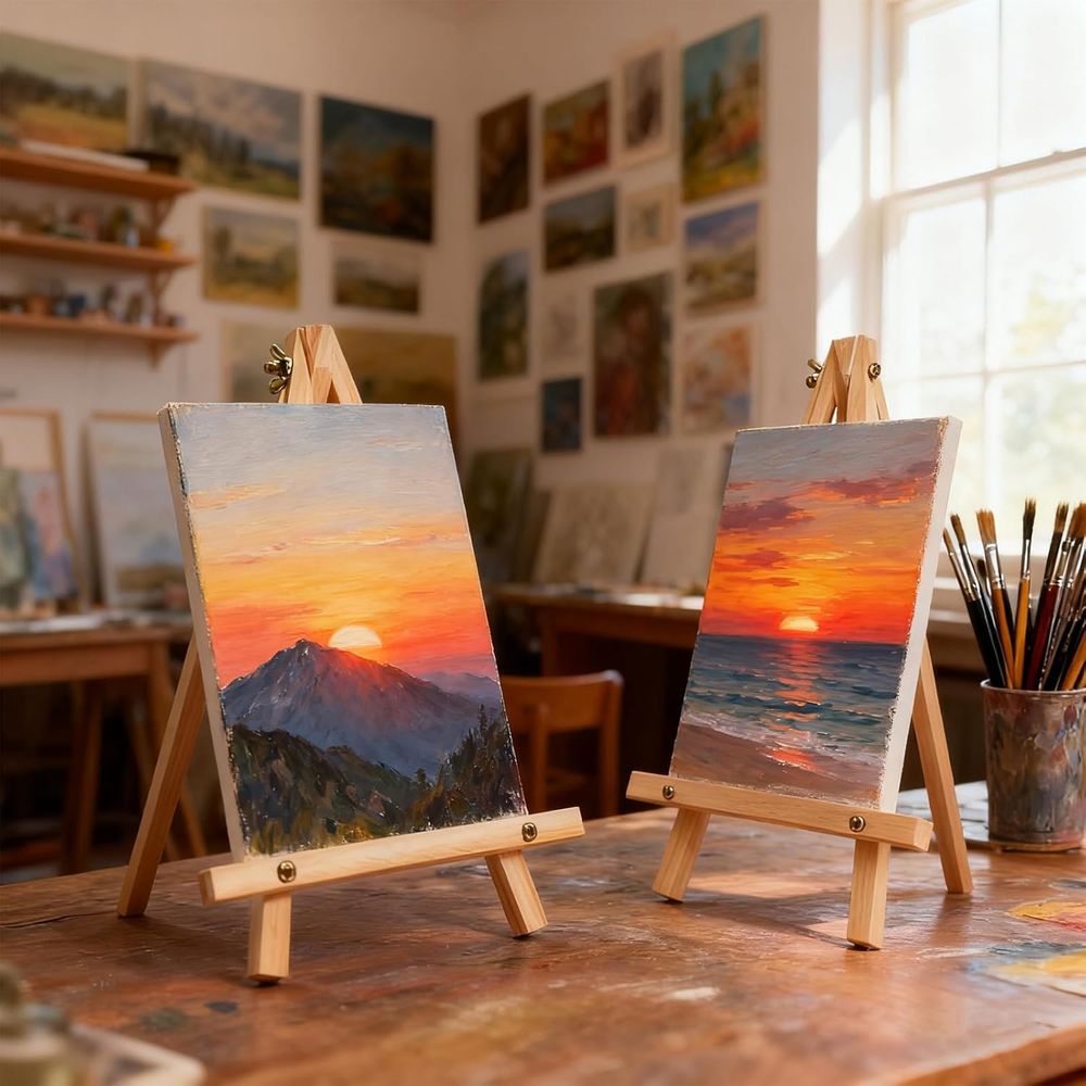 6個セット 9インチ木製イーゼル、卓上絵画イーゼルスタンドま - Kids Art Easel のレビューと価格