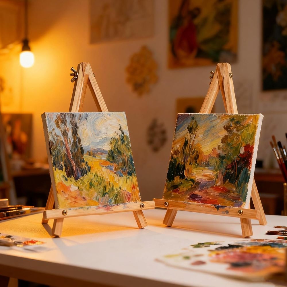 6個セット 9インチ木製イーゼル、卓上絵画イーゼルスタンドま - Kids Art Easel のレビューと価格