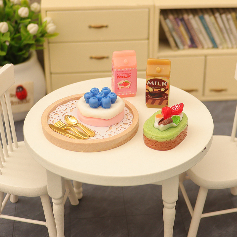 1 セット 1:12 ドールハウスミニチュアケーキミルクフォ - Kids Toys House のレビューと価格