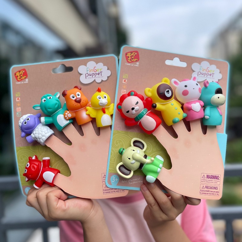 5 個子供動物指人形おもちゃセットライオン象クマミニ動物ハン - Kids Toys Elephant のレビューと価格