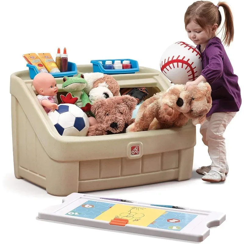 子供用家具2-in-1おもちゃ箱とイーゼル蓋、プレイルーム収 - Kids Art Easel のレビューと価格