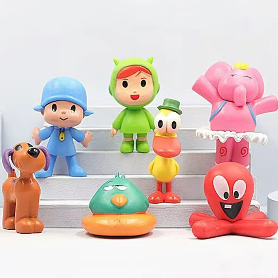 7 ピース/セット Pocoyo 動物のおもちゃ鳥アヒル象人 - Kids Toys Elephant のレビューと価格