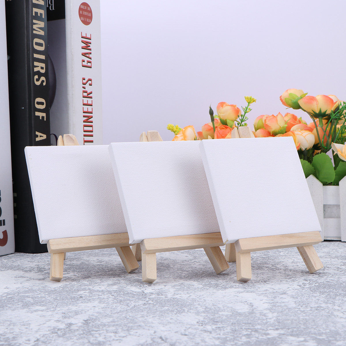 10個入りミニ木製イーゼル、密着キャンバスパネル付き、天然無 - Kids Art Easel のレビューと価格