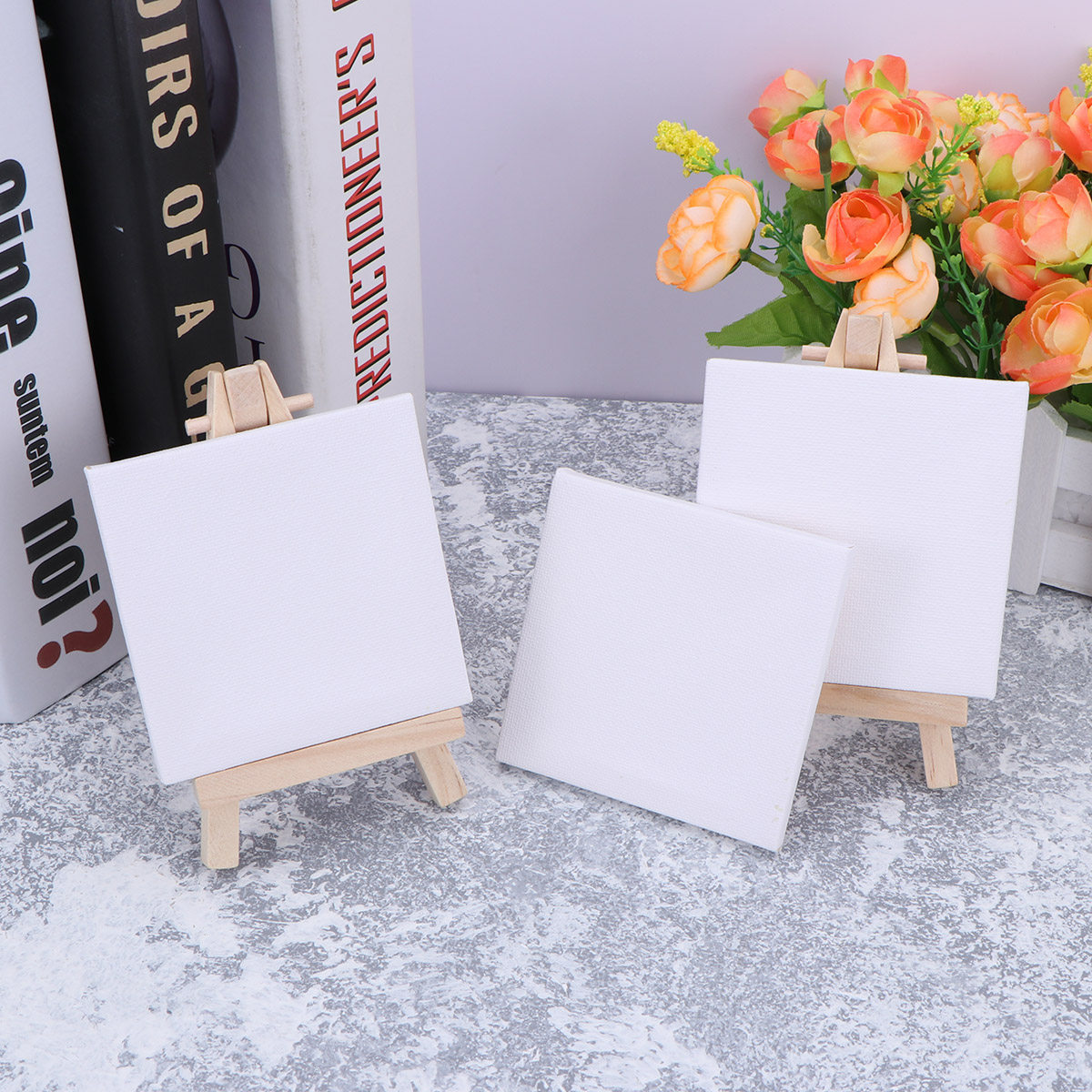 10個入りミニ木製イーゼル、密着キャンバスパネル付き、天然無 - Kids Art Easel のレビューと価格