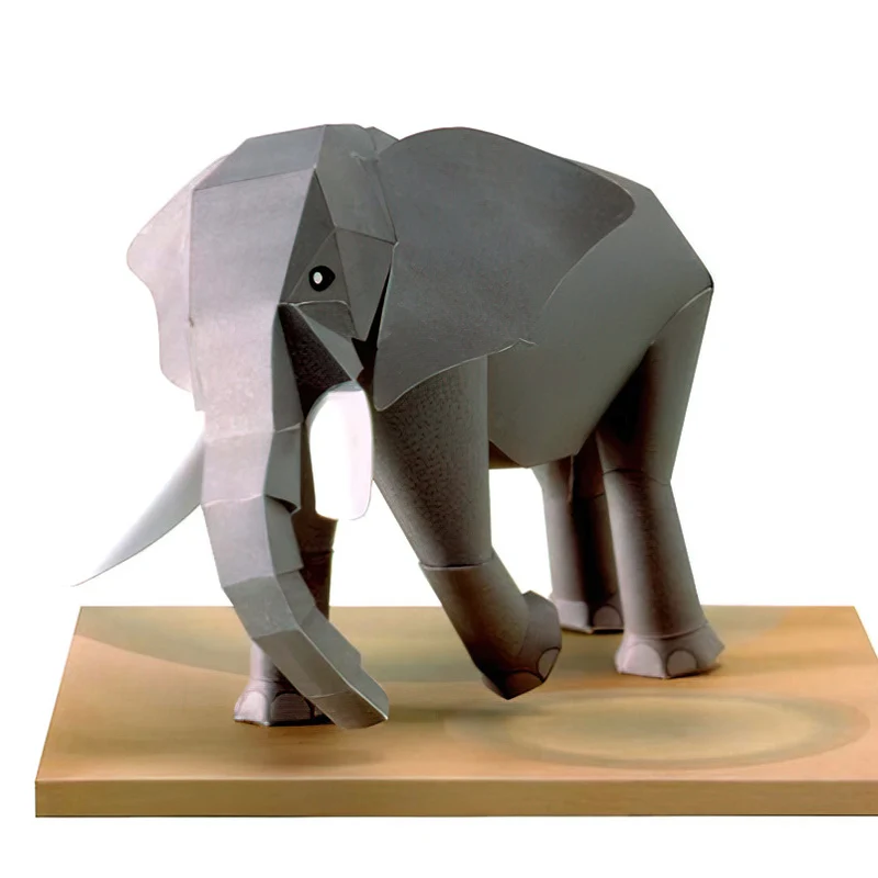 アフリカの象の折り紙,3Dペーパーモデル,ペーパークラフト, - Kids Toys Elephant のレビューと価格