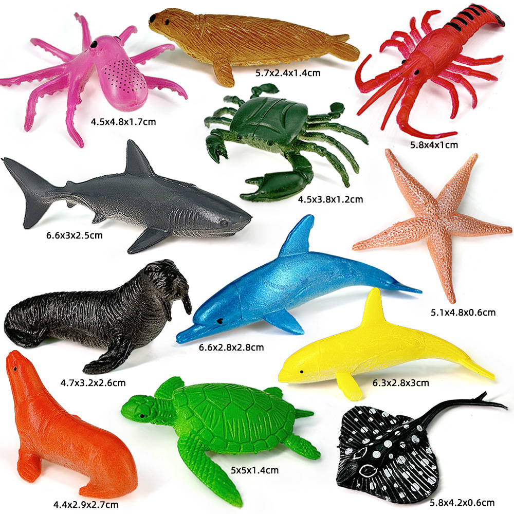 12個セット 海洋生物セット 動物モデル クマガニ イカ ヒ - Sandbox Play Set のレビューと価格