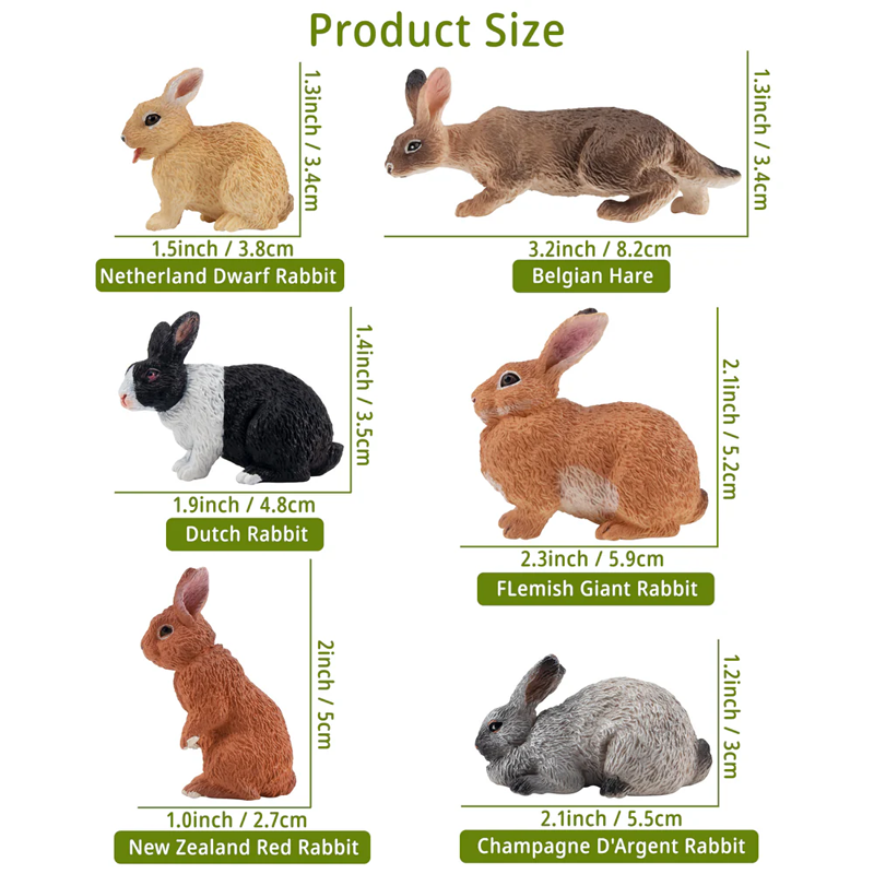12 個シミュレーションウサギ家畜モデルおもちゃミニウサギフ - Kids Toys Latest のレビューと価格