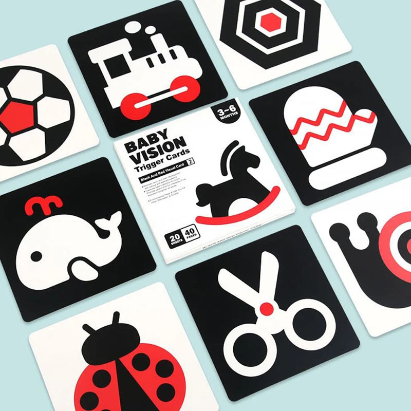 早期教育おもちゃ赤ちゃんモンテッソーリ黒白フラッシュカードハ - Educational Flash Card のレビューと価格