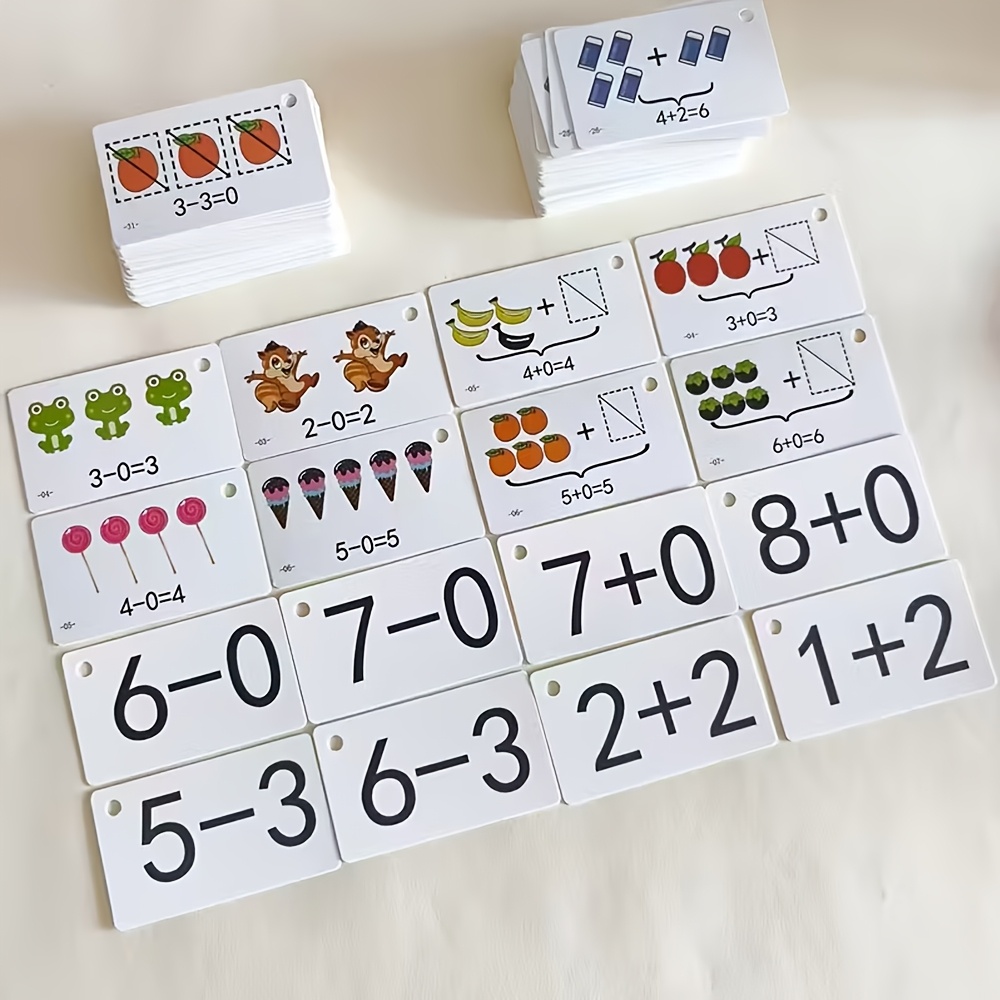 足し算と引き算の問題が記載されたカード132枚、幼児の算数ス - Educational Flash Card のレビューと価格