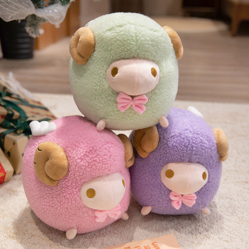 卸売 25cm 漫画風のかわいい丸い羊のぬいぐるみ枕 パープ - Kids Toys Deals のレビューと価格