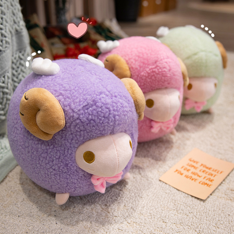卸売 25cm 漫画風のかわいい丸い羊のぬいぐるみ枕 パープ - Kids Toys Deals のレビューと価格