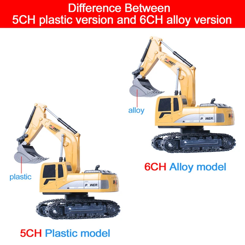 2.4Ghz 6チャンネル 1/24 RC掘削機、合金とプラ - Kids Toys Channel のレビューと価格