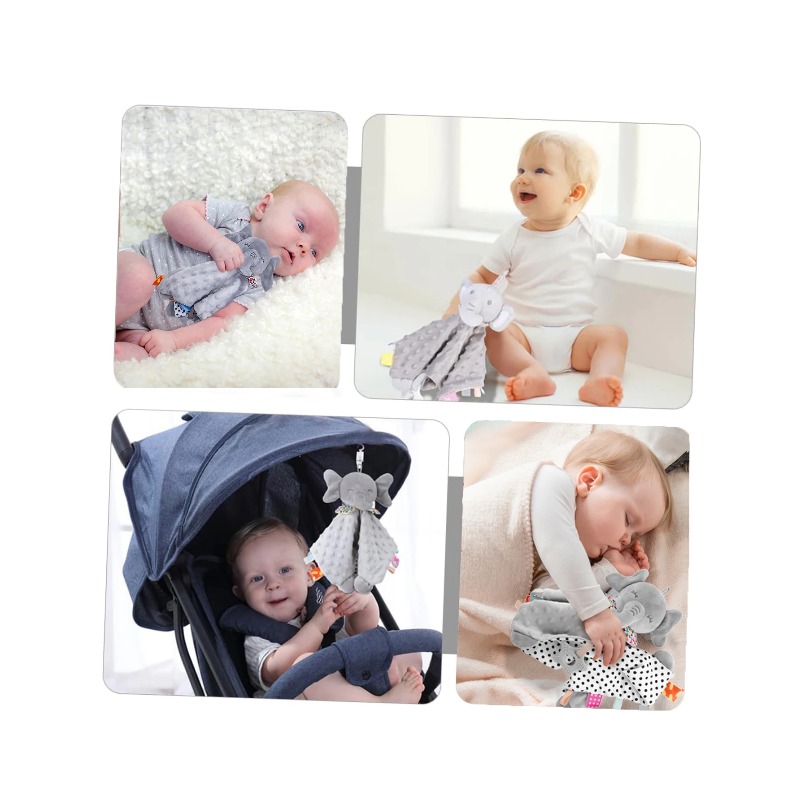 象の赤ちゃん用おしゃぶりブランケット、柔らかい安心タオル、赤 - Kids Toys Elephant のレビューと価格