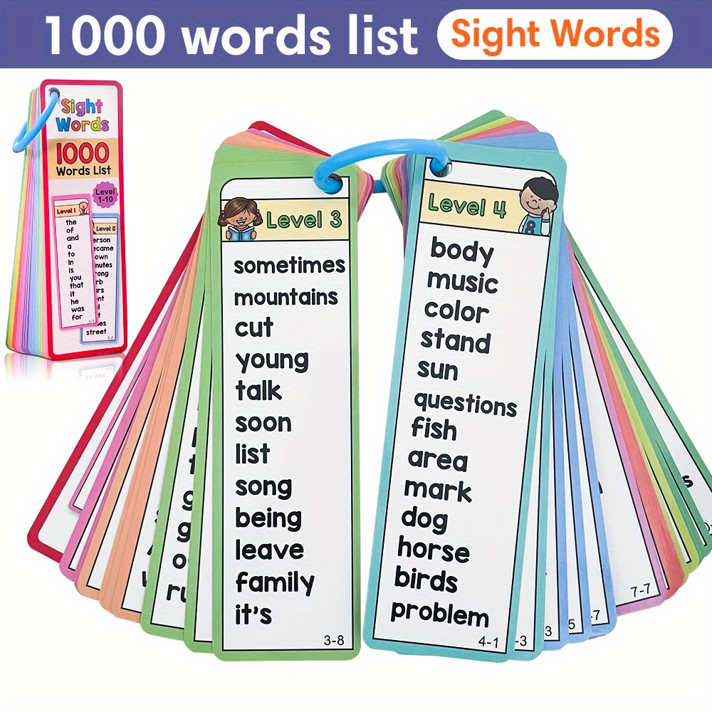 6歳から10歳のお子様向け、1000個の視覚単語フラッシュカ - Educational Flash Card のレビューと価格