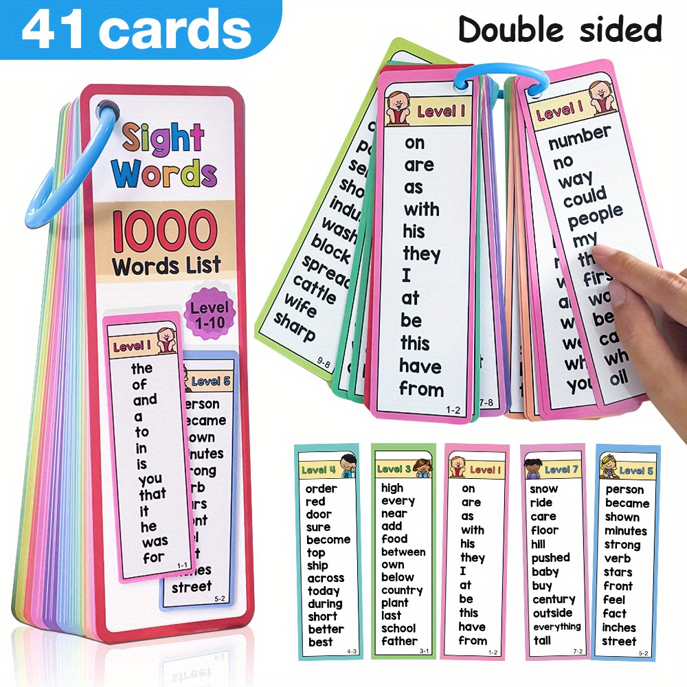 6歳から10歳のお子様向け、1000個の視覚単語フラッシュカ - Educational Flash Card のレビューと価格