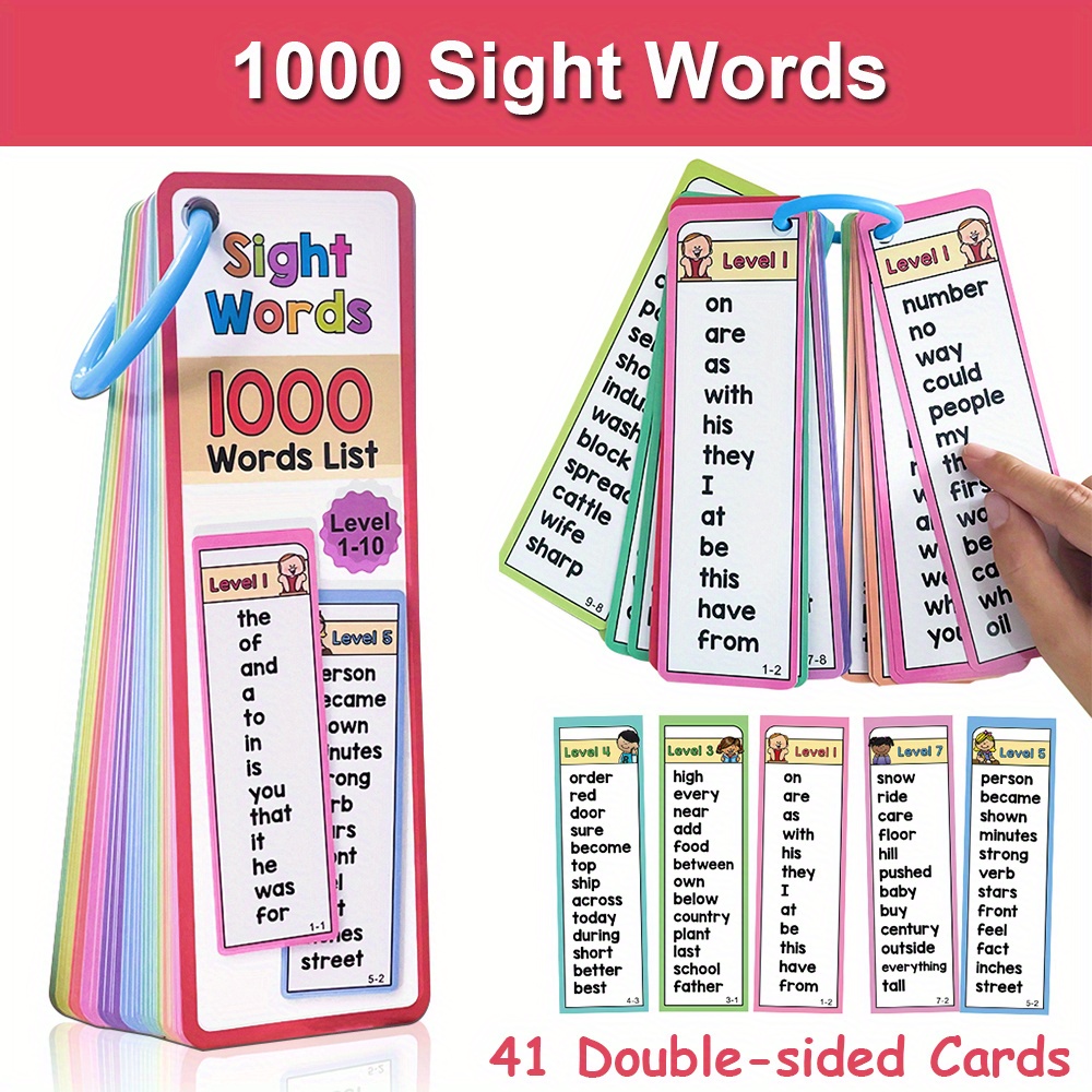 6歳から10歳のお子様向け、1000個の視覚単語フラッシュカ - Educational Flash Card のレビューと価格
