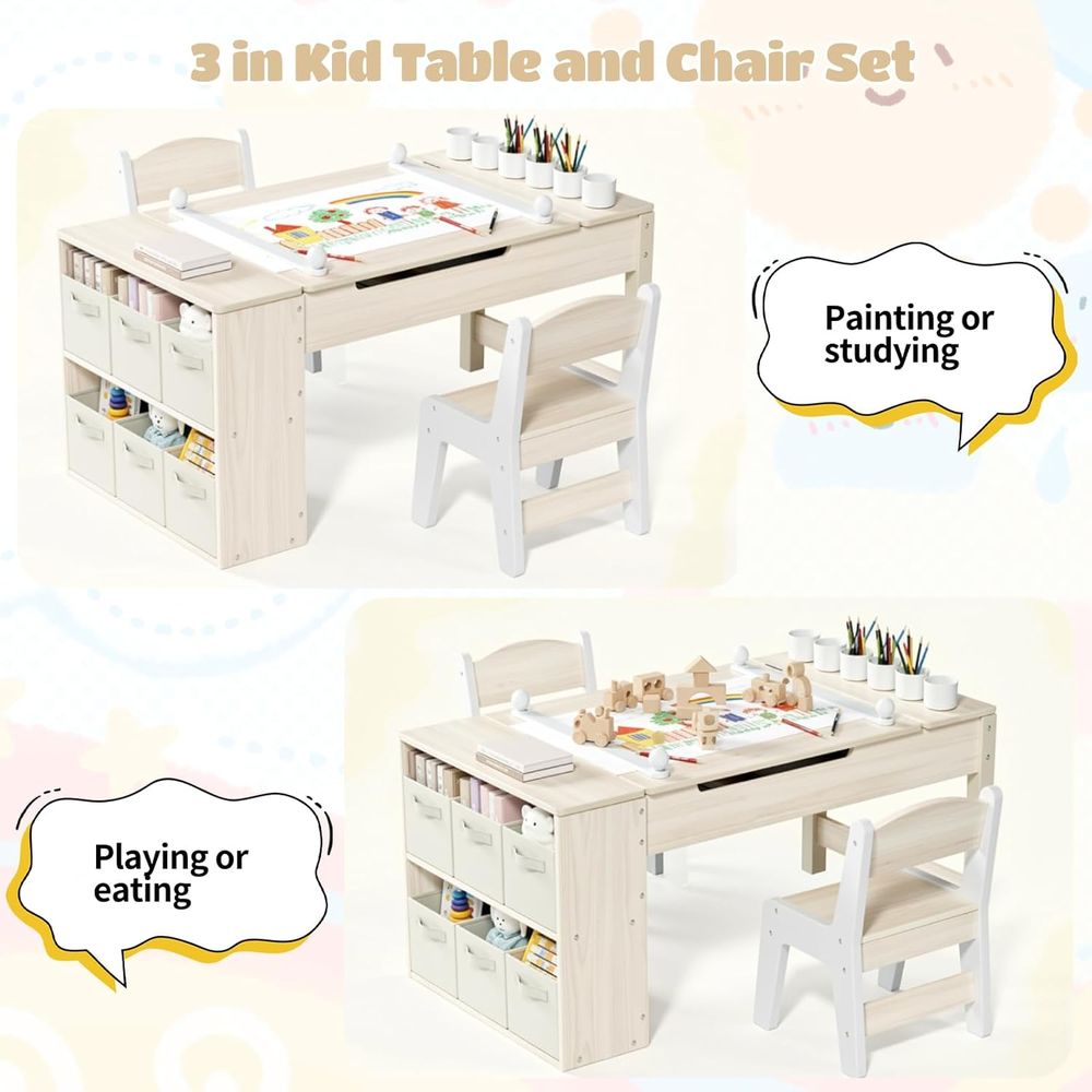 キッズアートテーブルと椅子セット、幼児用クレートデスク（イー - Kids Art Easel のレビューと価格